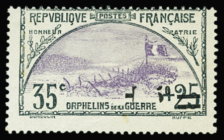 N°166 Orphelins, variété impression partielle de la