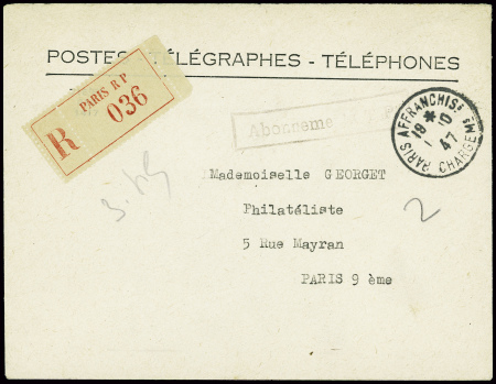 Env. recommandée PTT en franchise avec griffe enca