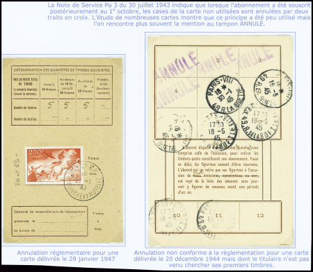 2 cartes d'abonnement AFF PA n°19 obl Nancy RP (19