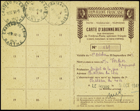 Carte d'abonnement n°4 ( la moins utilisée) 3 exem