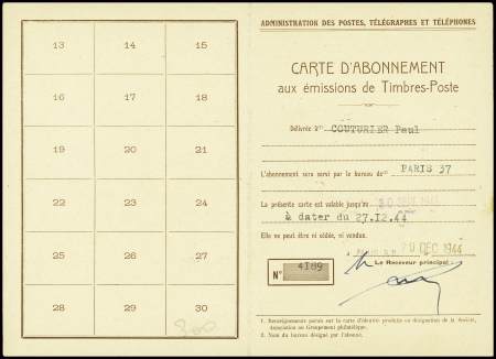 N°611 25F Chenonceaux obl Paris RP (1945) sur cart