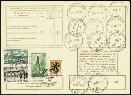 N°582 + 610 + 567 + 602 obl Amiens RP Somme (2.10.