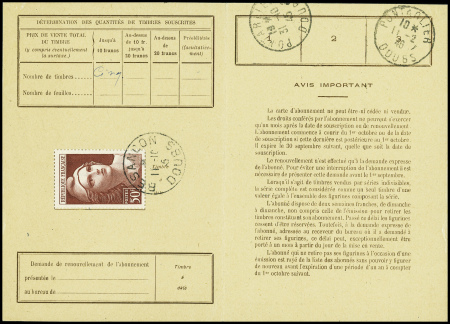 N°732 50F Gandon brun rouge obl Besancon (10.10.45