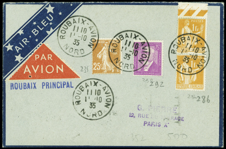 N°202 + 235 + 286 obl CAD Roubaix - avion Nord" (1