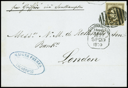 N°30 obl duplex 723 + CAD Tombstone "Southampton F