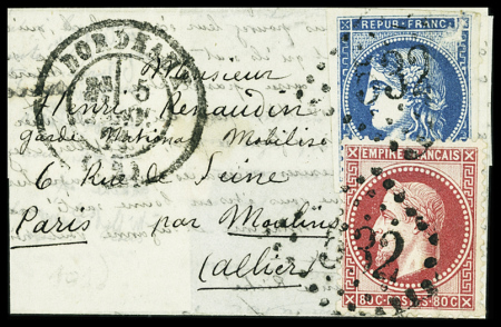 N°32 + 45 (LD) obl GC 532 + T17 Bordeaux (5 janv 7