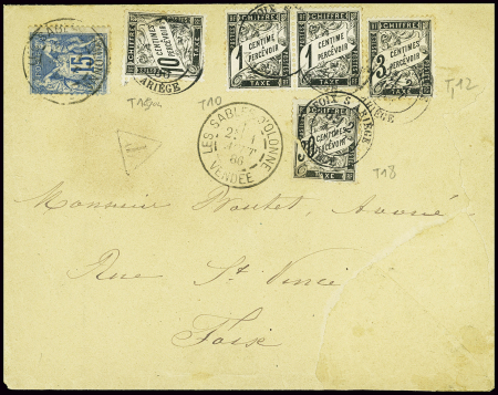 N°90 obl Les Sables d'Olonne Vendée (1886) sur let