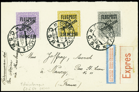 Tchécoslovaquie n°62 à 64 obl Smichov 1 (14.9.23) 