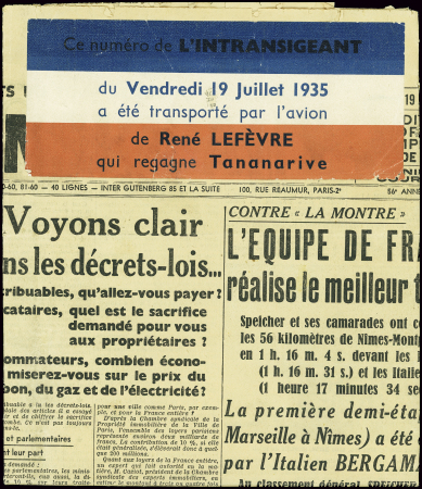 Journal l'Intransigeant avec grande étiquette tric