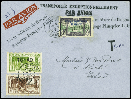 6.6.1936 Fort Lamy- Abéché, lettre avec griffe noi