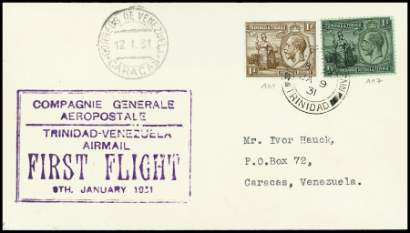 Trinidad et Tobago sur lettre pour Caracas avec ca