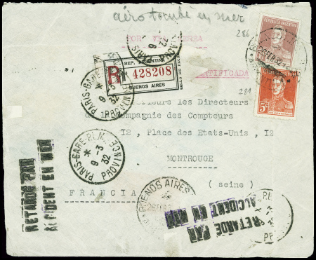 Argentine n°281 + 286 obl Buenos Aires (26.2.32) s