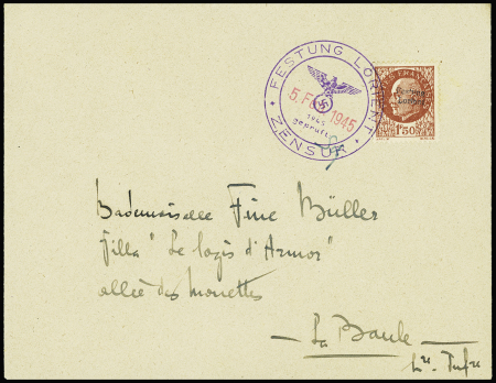 N°517 avec surcharge "Festung Lorient" obl cachet 