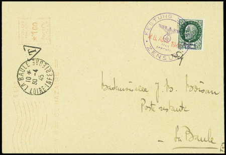 N°518, 2F vert avec surcharge "Festung Lorient" ob