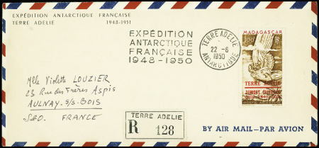 Madagascar PA n°1 obl CAD "Terre Adélie Antarctiqu