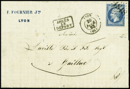 N°14 obl d'essai "1818 Délié" + T15 Lyon (1862) su