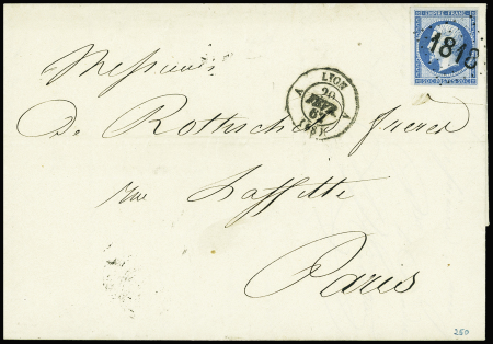 N°14 obl d'essai "1818 Bâton" + T15 "A Lyon A" (20