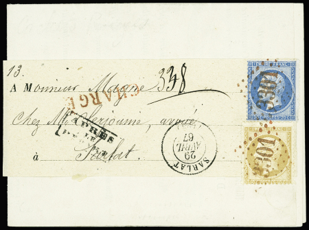 N°21 + 22 obl GC rouge 3301 + T15 noir Sarlat (186