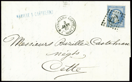 N°22 obl GC 822 + CAD d'essai "Montpellier à Cette