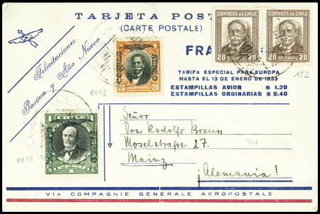 Chili n°152 en paire + PA13 + PA18 sur carte posta