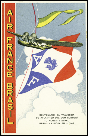 Carte postale "Air France Brasil" (hydravion Laté 