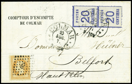 Affranchissement Mixte du 23 aout 71 / Als n° 6 x2