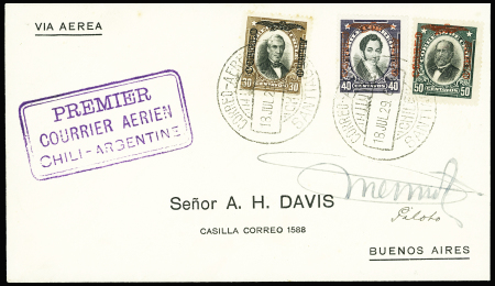 Chili PA 15 ) 17 obl CAD "Correo aereo Santiago" (