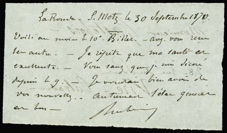 Papillon de Metz daté de La Ronde sous Metz 30 sep