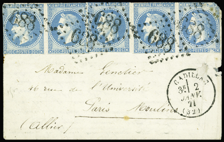 N°29 5 pièces (dentelure volontairement coupée) obl