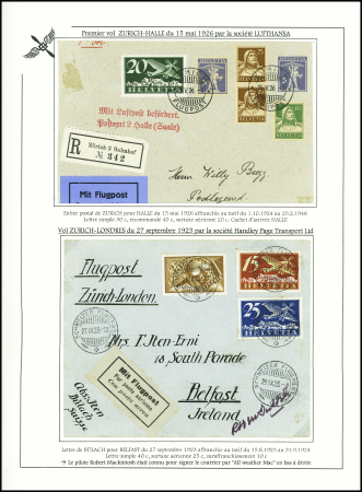 REGELMÄSSIGER LUFTVERKEHR : Sammlung 45 Belege zwischen