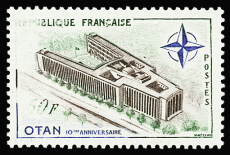 N°1228 Palais de l'Otan, variété impression défectueuse,