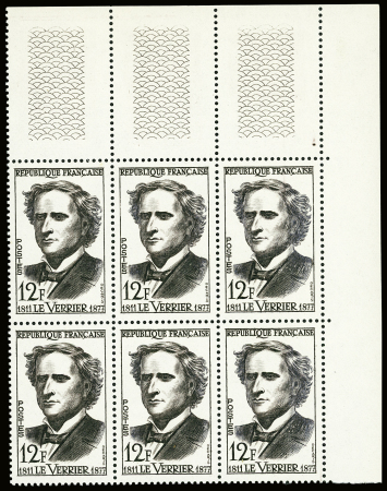 N°1147a 12f Le Verrier, variété couleur brun-noir en