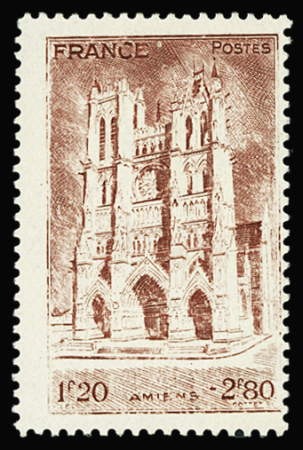 N°665 Amiens, variété impression défectueuse, neuf