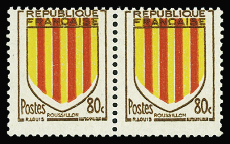N°1046 Roussillon, variété couleurs du blason décalées