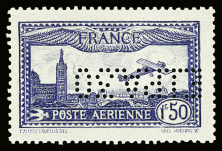 N°6c 1f50 outremer perforé EIPA 30 avec perforation