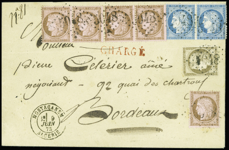 Bel affranchissement tricolore sur lettre chargée de