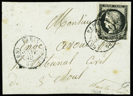 PREMIER JOUR D'EMISSION Càd T15 Paris 1er janvier 1849