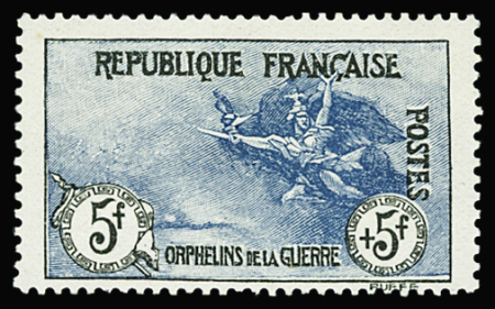 N°155 5f +5f Orphelins de guerre, bon centrage, très