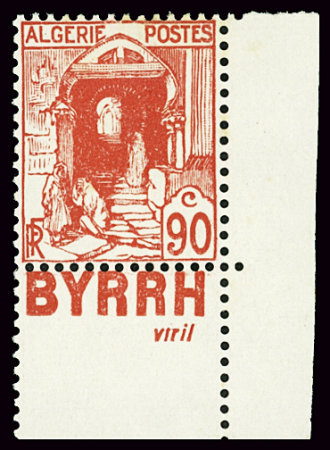 N°137Aa 90c rouge, avec bande publicitaire BYRRH ,