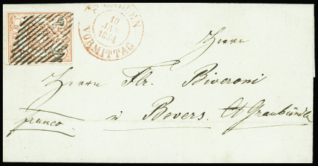 Type 5, sehr farbfrisch und weissrandig, entwertet