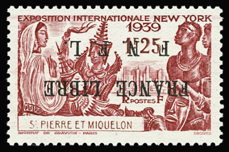 N°281a Exposition de New-York, 1f25 carmin, variété