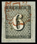 1843-50 Gebrauchtes Altschweiz Auswahl auf drei Steckkarten,