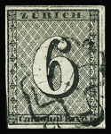 1843-50 Gebrauchtes Altschweiz Auswahl auf drei Steckkarten,