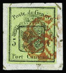 1843-50 Gebrauchtes Altschweiz Auswahl auf drei Steckkarten,