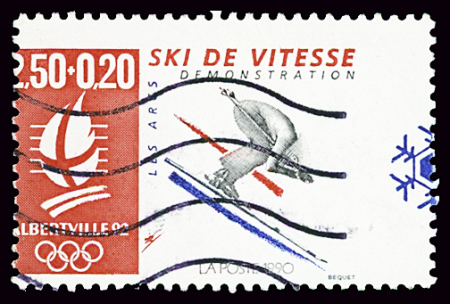 N°2709 + 2739 Skieurs aux JO, variété piquage à cheval