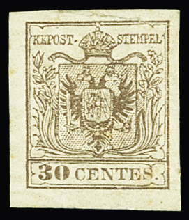 1850 30C Reddish brown, type II, large margins all