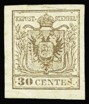 1850 30C Reddish brown, type II, large margins all