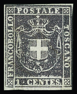 1860 Provisional Government 1c Brown-violet, wmk wavy