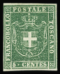 1860 Provisional Government 5c Green, wmk wavy lines,