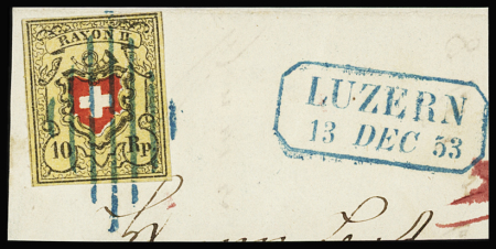 Type 2 E/LO farbfrisch und breitrandig, entwertet mit